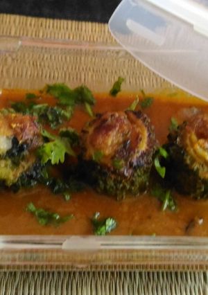 A picture of Stuffed karela makhani.