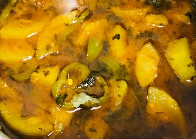 Lauki Shimla Mirch
Kaddu &amp; capcisum curry