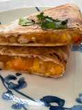Calimex style Prawn or chicken quesadilla เคซะทีย่า กุ้ง หรือไก่