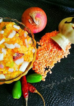 A picture of Mashed Masoor dal.