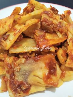 Foto resep Rahasia Keripik Singkong Balado Crispy / Keripik Sanjai