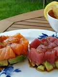 Tartar de atún y salmón
