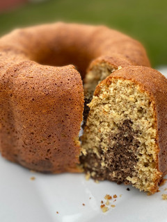 Una foto de Budín de naranja y cacao amargo
