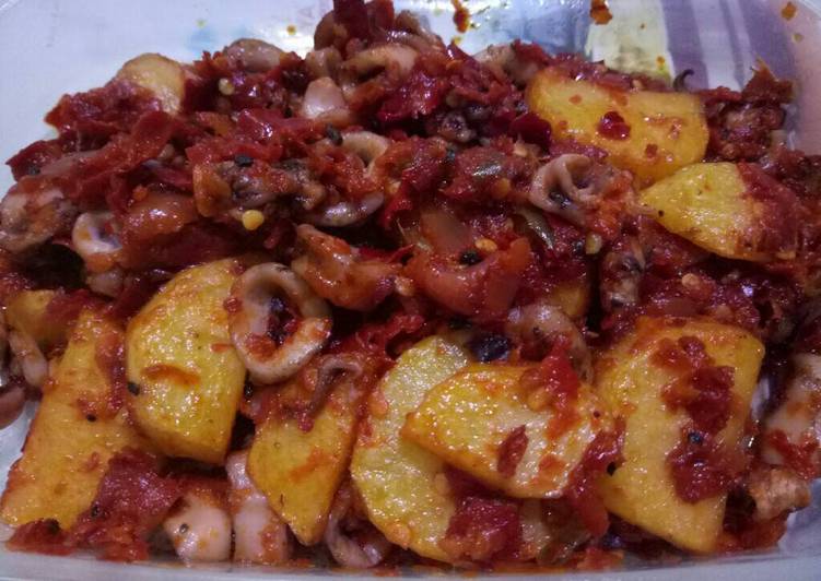 Sotong kentang sambal mercon