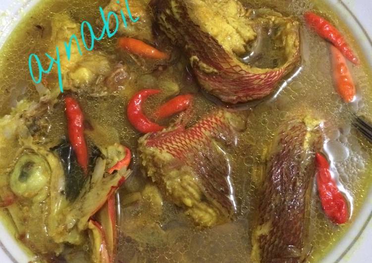 Bahan memasak Ikan kakap merah masak kuah kuning🤗 Lezat