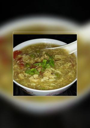 A picture of Chicken hot and egg soup 🥚.