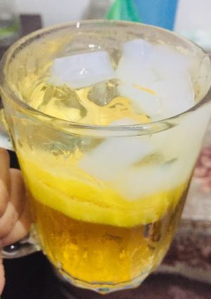 Foto resep Sparkling lemon tea with nata de coco