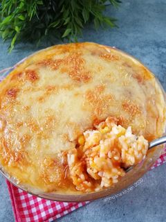 Foto resep Bolognese Baked Rice With Bechamel Sauce