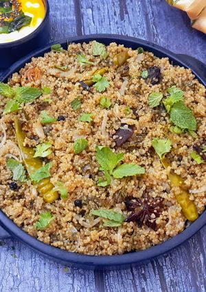 A picture of Telangana Style Bagara Quinoa.
