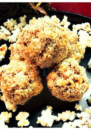 A picture of Jaggery Popcorn Laddu.