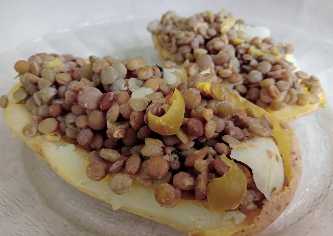Papa rellena de lentejas 🥔