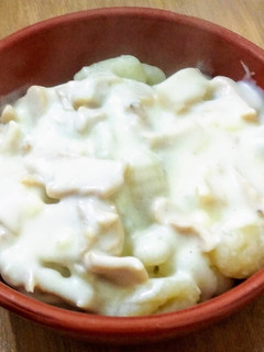 Una foto de Ñoquis con crema de queso y champiñones 😋