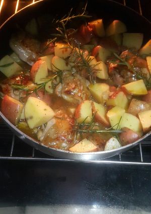 A picture of Oven glazed chicken.