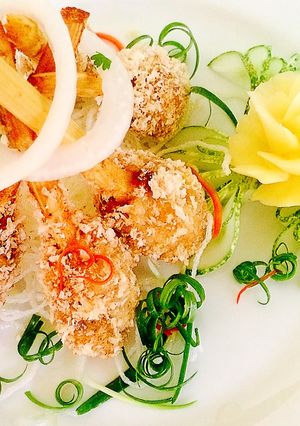 Hình của món Tôm bao mía.