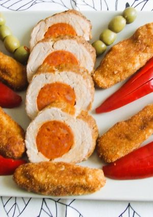 Sertésszűz kolbásszal töltve, burgonyakrokettel bátor nyúl konyhájából recept fotója