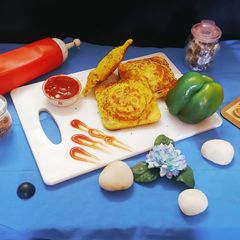 Semolina veggies Toast in Sandwich Toaster A picture of Semolina veggies Toast in Sandwich Toaster.