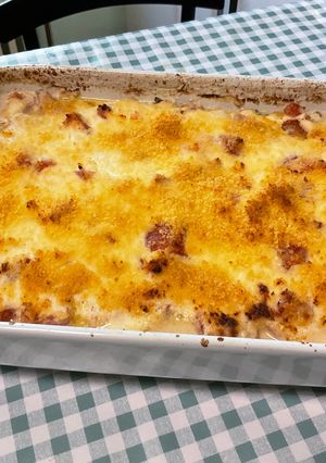 Une photo de Gratin de dorade sébaste à l’oseille et tomates