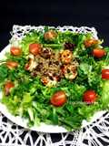 Ensalada templada de gambones y quinoa