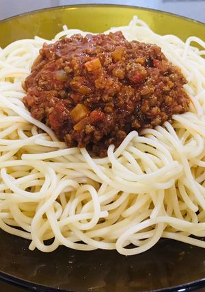 صورة لوصفة معكرونة بولونيز