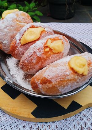 Foto resep Vanilla Custard Cream filled doughnut