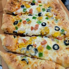 A picture of Cheese Filled Square Pizza 🍕🍕.