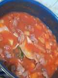 Mollejas de pollo con papa y zanahoria