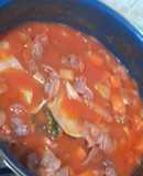 Mollejas de pollo con papa y zanahoria