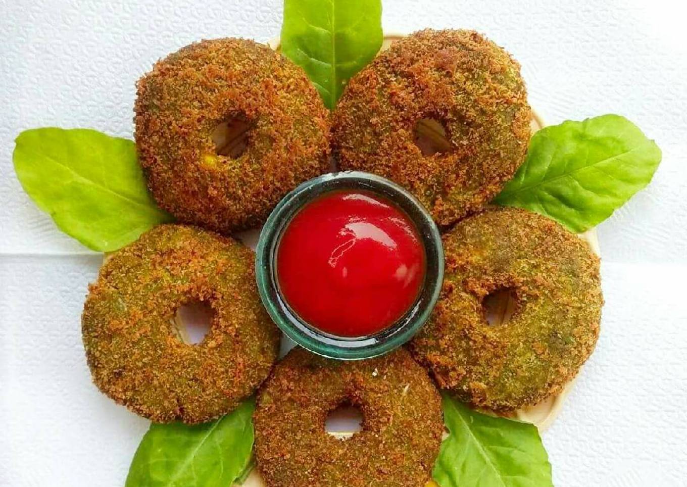 Potato spinach Donuts.