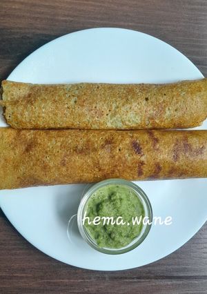 A picture of Watermelon peel(rind) dosa(using white green part).