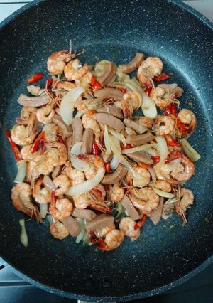 Foto resep Tumis udang sosis saus tiram