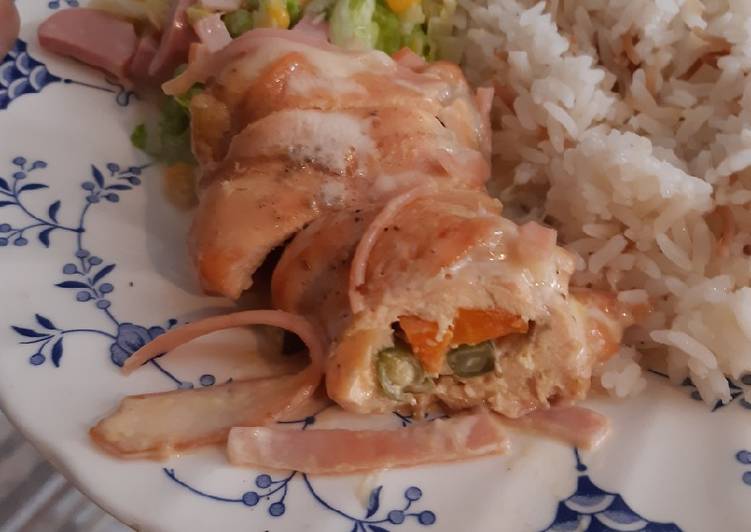 Pechuga rellena con ensalada tropical 😍
