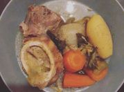 A picture of beef soup bones
