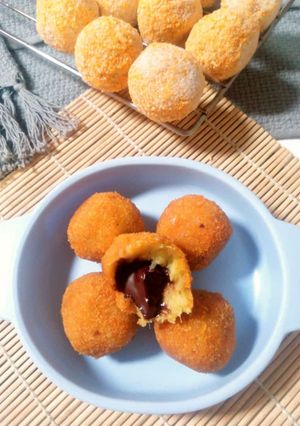Foto resep Bola ubi coklat lumer | snack MPASI