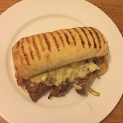 A picture of Cheese steak sandwich.