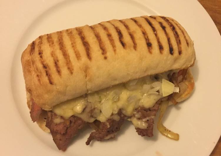 How to Make HOT Cheese steak sandwich