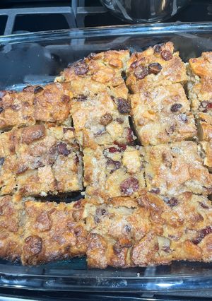 A picture of Leftover Bagel Bread Pudding.