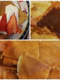 Crêpes dolci con panna e fragole e con Nutella