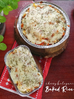 Foto resep (348) Cheesy Bolognaise Baked Rice