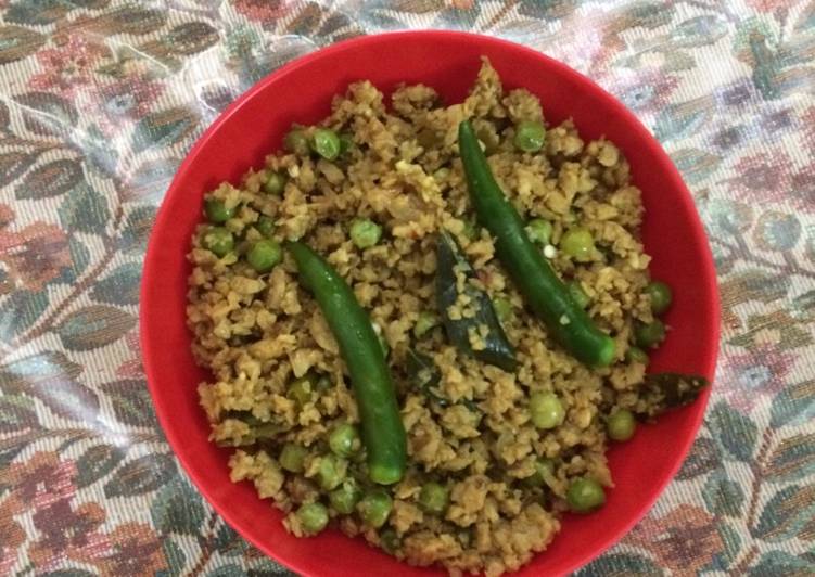 # soya granules with green peas keema