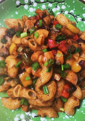 A picture of Chilli Mushroom Pasta.