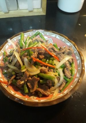 Foto resep Cah buncis daging sapi