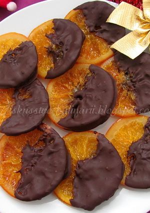 Фото Карамелизированные апельсины в шоколаде (Naranjas confitadas bañadas en chocolate).