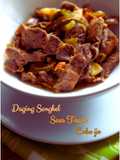 Oseng-oseng daging sengkel saos tiram cabe ijo
