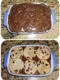 Tarta fria de pudin de chocolate y panettone