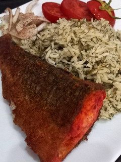 عکسی از دستور سبزی پلو با ماهی