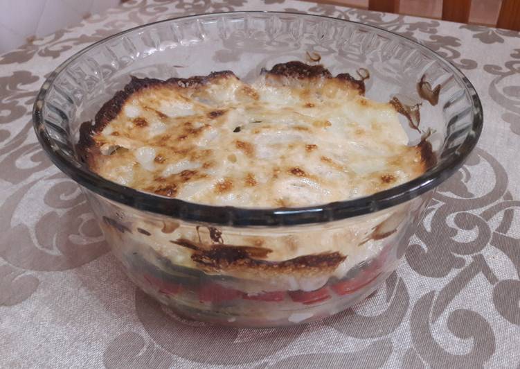 Lasaña de patata sin gluten vegana