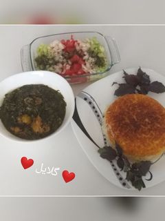 عکسی از دستور خورشت آلو اسفناج 😋