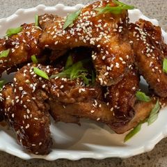 A picture of BBQ Honey chicken wings.