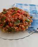 Ensalada templada de lentejas y salsa Korma