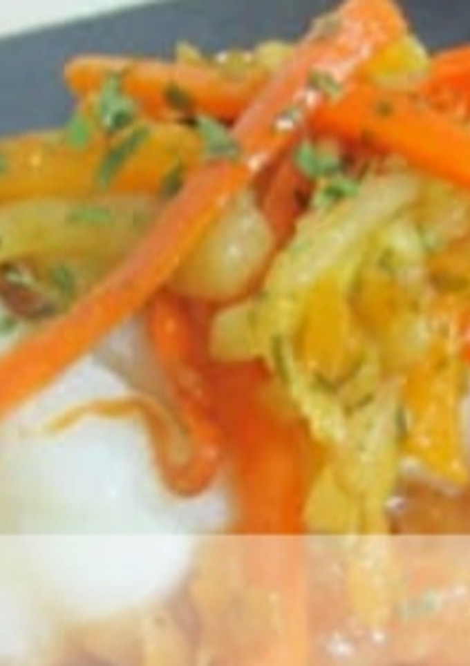 Una foto de Bacalao con verduritas